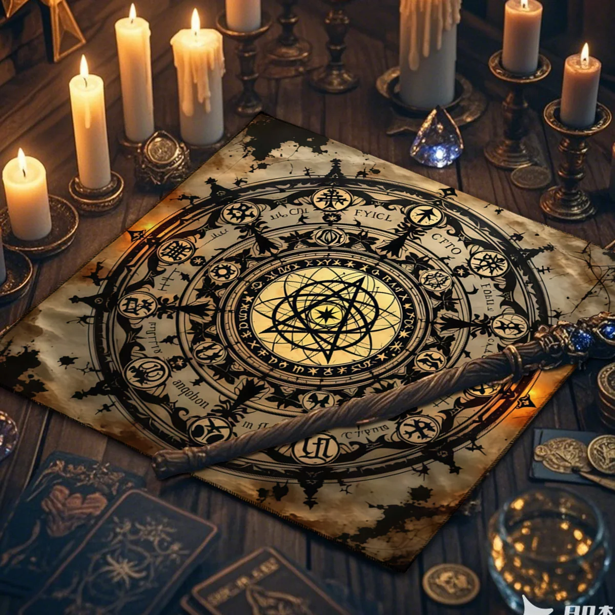 Creative Tarot Tablecloth For Astrological Charts Altar Ritual Cloth A Gift For Tarot Enthusiasts Party Event Decoration