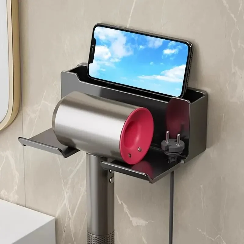 

Wall mounted hair dryer rack no punching storage rack bathroom air duct bracket bathroom hair dryer hanging rack