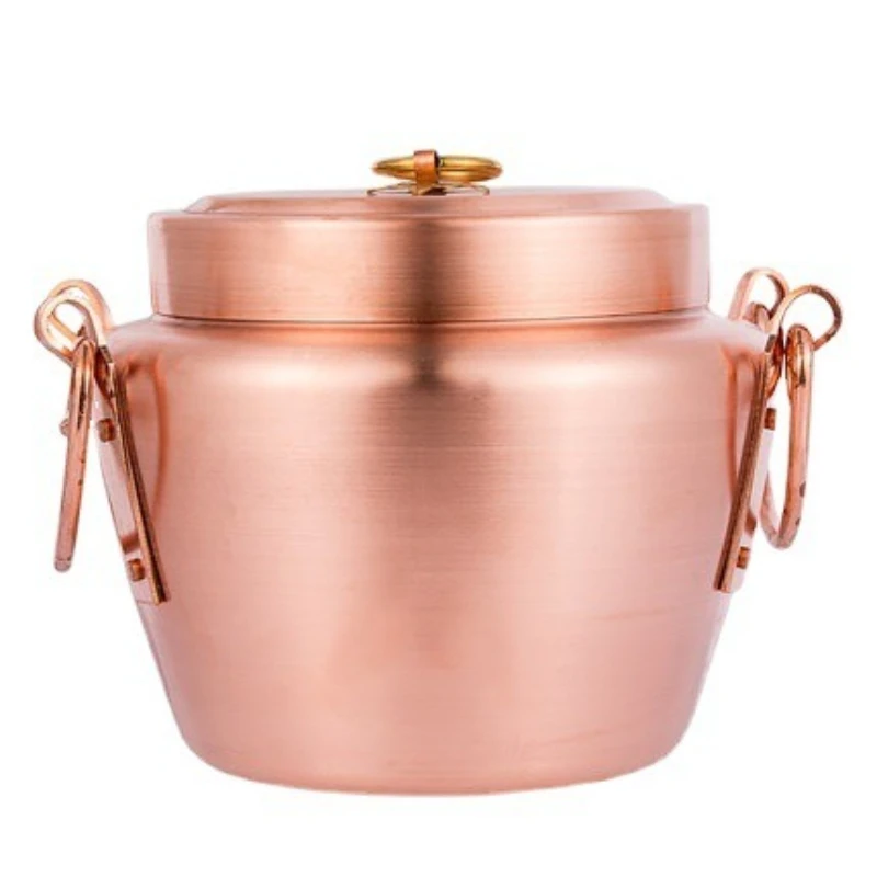 

Copper pot cooking rice copper jar handmade rice hot thickened household picnic stew hammer pattern