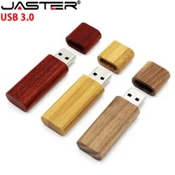 JASTER USB 3.0 Free Custom Logo Wooden Bamboo USB Flash Drive Pen Drive Wooden Pen Drive 8GB 16GB 32GB 64GB USB Flash Drive Gift