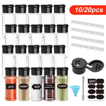 Spice Jar Set, Salt and Pepper Shakers, Plastic Spice Organizer for Kitchen - 5/10/15/20 Pack 1