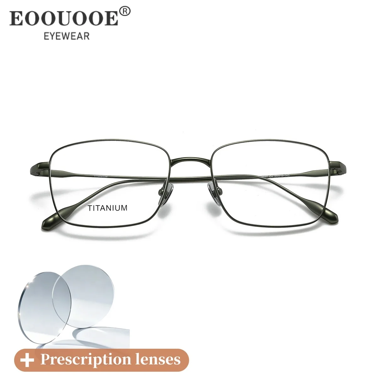

Square Titanium Men Optical Glasses Customize Progressive Prescription Recipes Anti Blue Light Photochromism Myopia Non Spherica