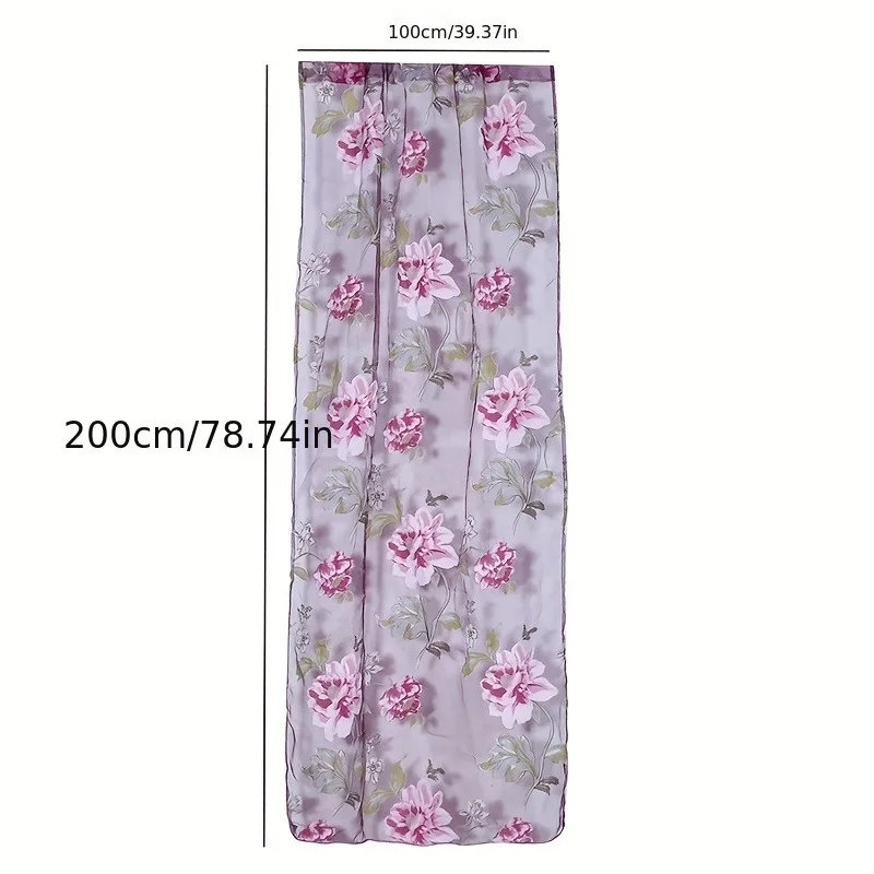 Mordern Room Floral Tulle Window Curtain Fabric Screening Curtain Drape Scarfs Valances Curtains For Living Room