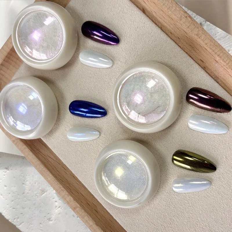 

Pearlescent White Magic Mirror Powder Glitter Powder Moonlight Aurora Nail Shimmering Powder Nail Art Decorations Manicure Tools