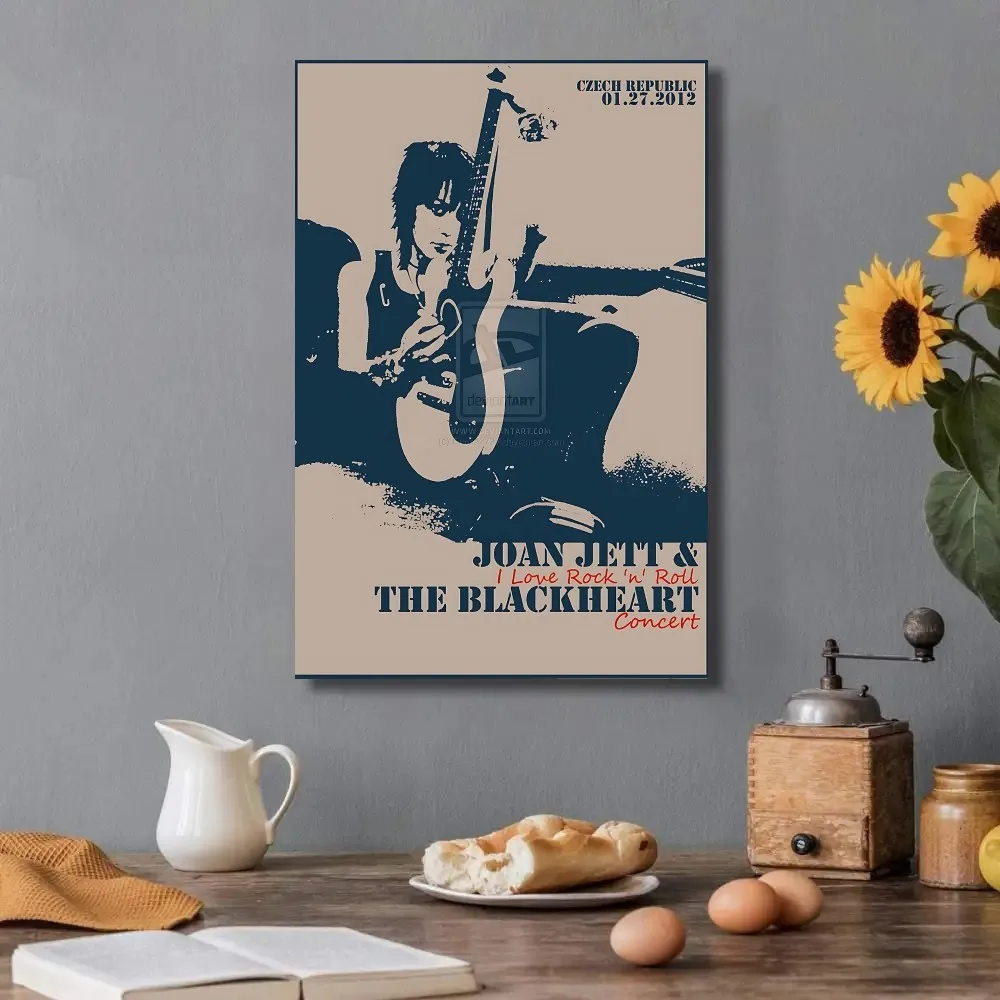 Pósteres de Joan Jett y los corazones negros, papel Kraft, póster Vintage, arte de pared, pintura, estudio, arte estético, pegatinas de pared de tamaño pequeño