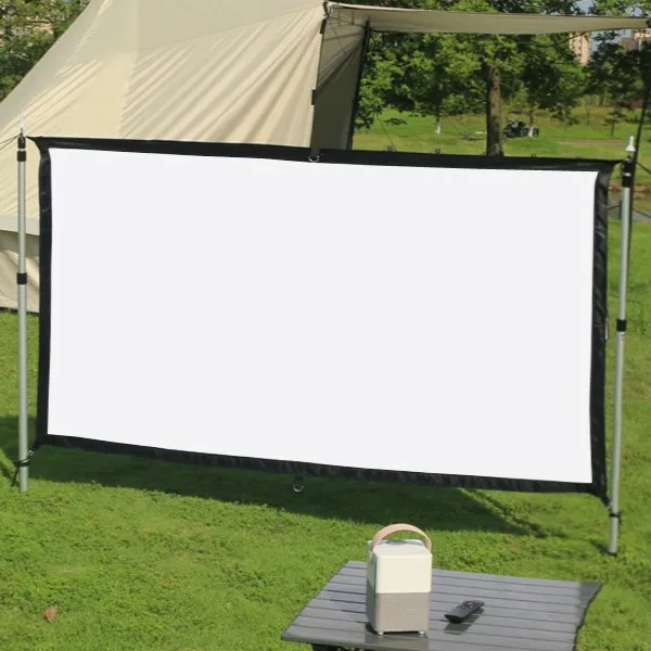 2026Cheap 4k Outdoor Windproof Screen 16:9 100 Inch 120 Inch 150 Inch Easy Install Portable Projector Projection Screenpromote s