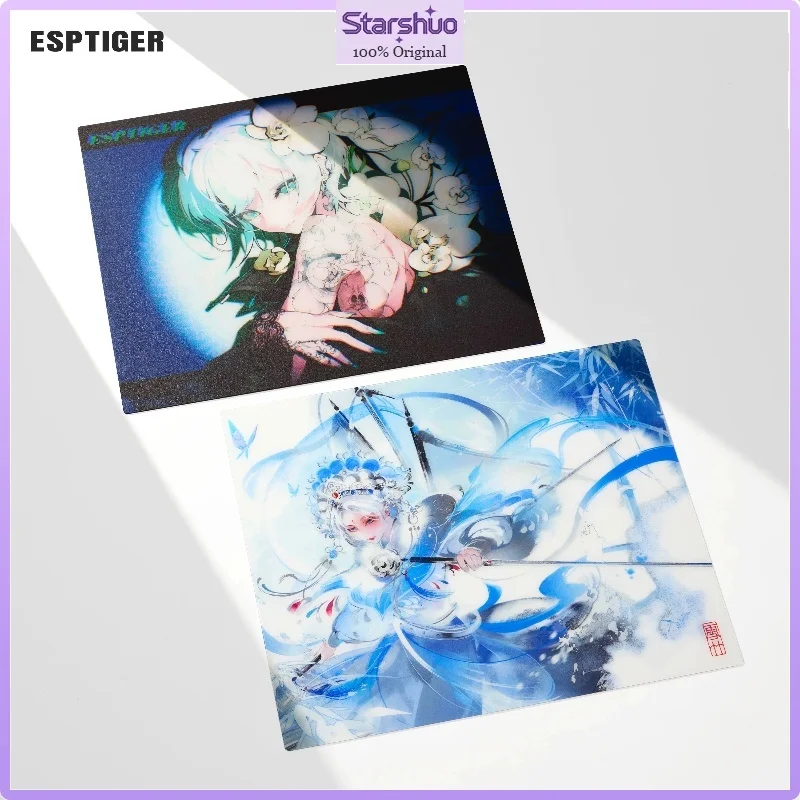 ESPTIGER Snow Bamboo Orchid Ultra Thin Micro Etched Tempered Glass Mouse Pad FPS Gaming Mat For Apex Legends Delta Force