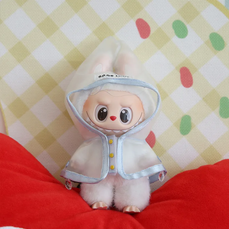 ل 17 سنتيمتر labubu v1/v2/v3 ملابس الصيف ملابس دمى أرنب الأذن معطف واق من المطر ل Labubu الزي لتقوم بها بنفسك Labubu الملابس هدية