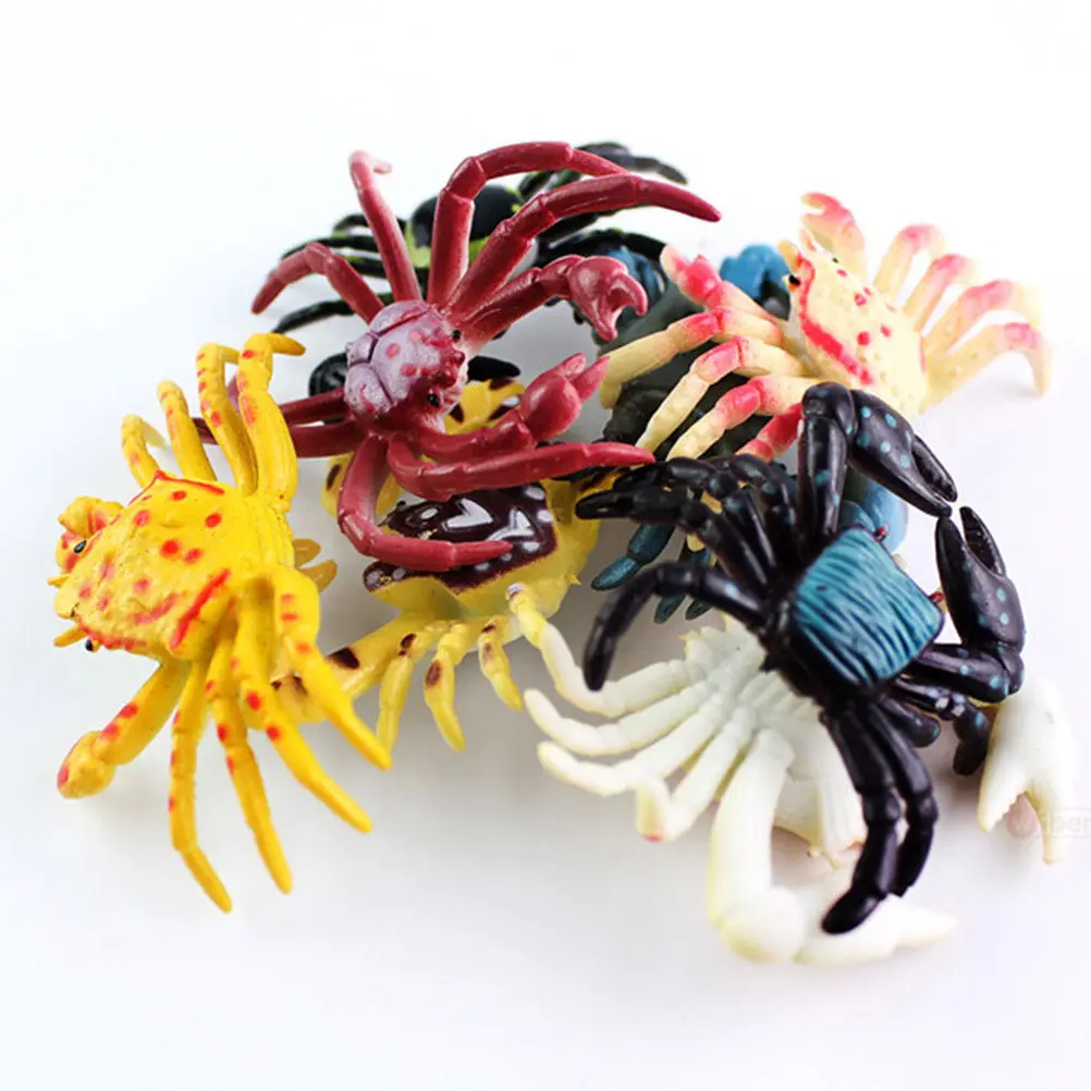 

8Pcs Premium Plastic Sea Crab Animal Mold Set Lifelike Marine Animal Educational Tool for Kids Cognitive Development Arts Crafts