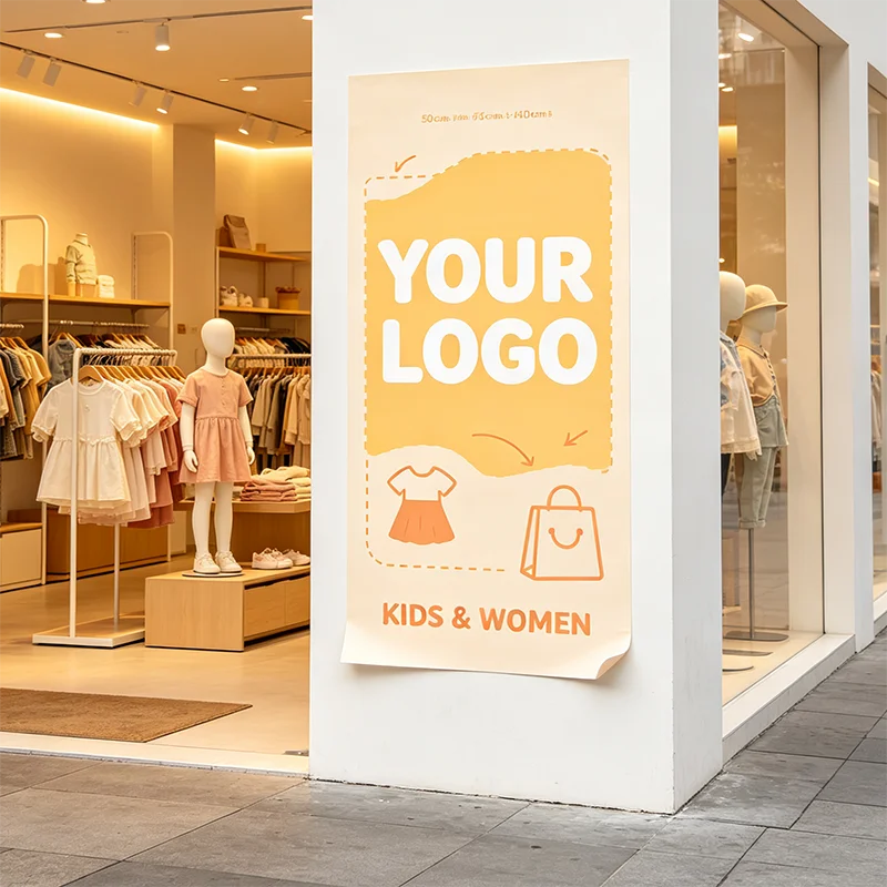 Any Size 100cm Custom Sticker Custom Logo Vinyl Decal Waterproof Stickers for Children Boutique Kids Goods Store Baby Retail Sho