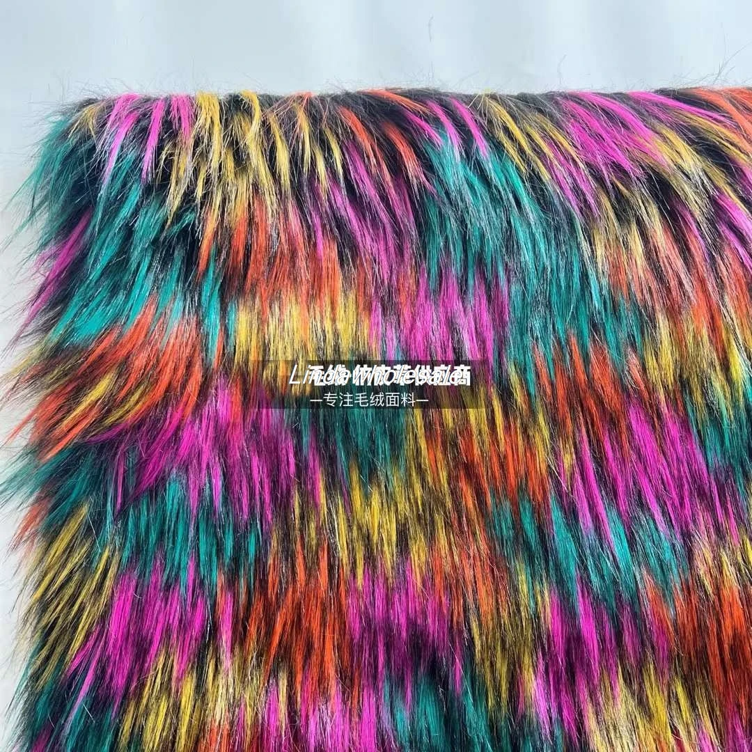 High grade color jacquard plush fur,faux raccoon fur,faux fur fabric,clothing collar crafts sewing material,clothing accessories