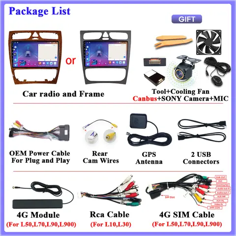 8 best sales touch screen video for mercedes benz c200 - №5