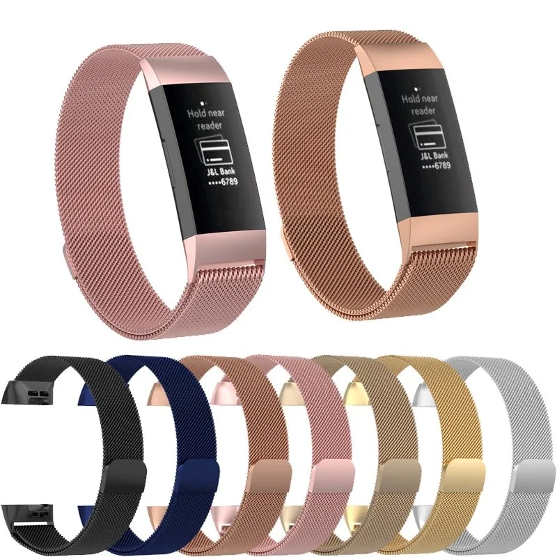 

For Fitbit Charge 3 4 SE Replacement Wristband Metal Magnetic Stainless Steel Bracelet