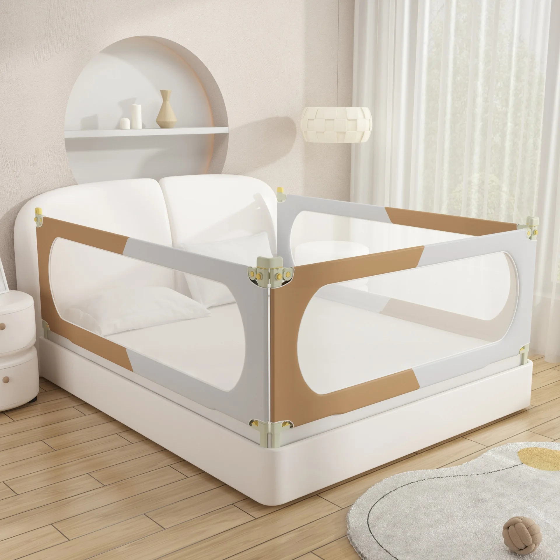 Barandilla de seguridad para cama de bebé, barrera de seguridad para cama de bebé, protector de riel de cama para niños, parachoques para valla de cama (59 pulgadas), 150cm, 1 Uds.