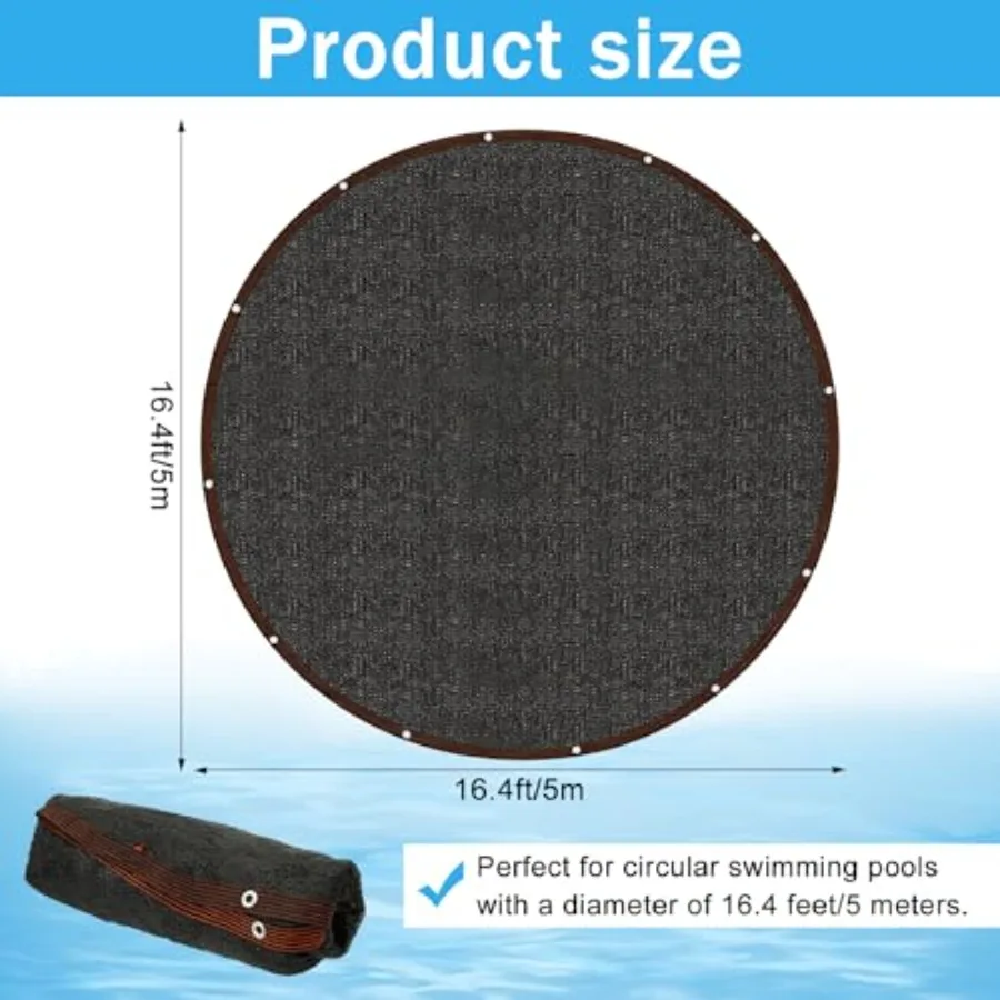 16 Feet Round Leaf Net Cover for Above Ground Pool, Winter Cover Mesh Cover Pool Safety Net Fits 16FT Above Ground Pools, Keeps