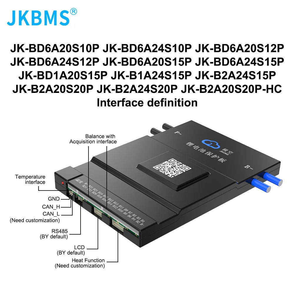 JKBMS JIKONG B2A24S20P SMART BMS 2A BALANCE Bluetoot 200A BT 36V 48V 60V Li-Ion LTO 18650 Batterie Lifepo4 Batteriespeicher BMS – Detail 14