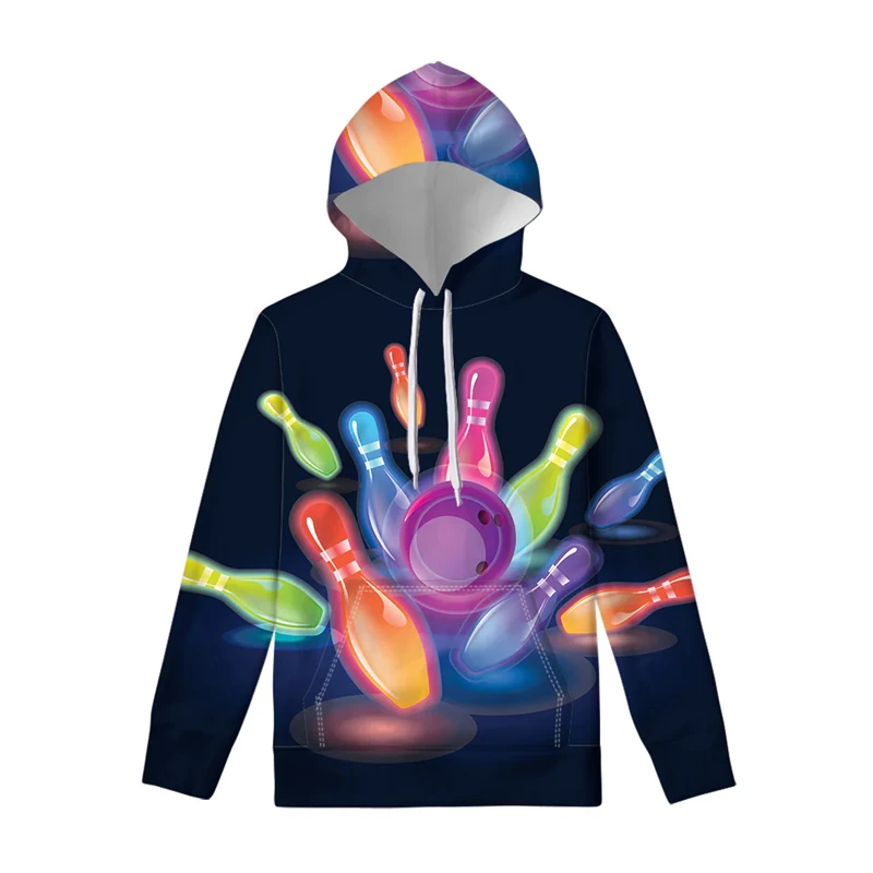 New Fashion Men's Hoodie Bowling Graphic Fitness Tracksuits Pullover Street Daily 3D Print Men/Women Funny Casual Hoodies Tops