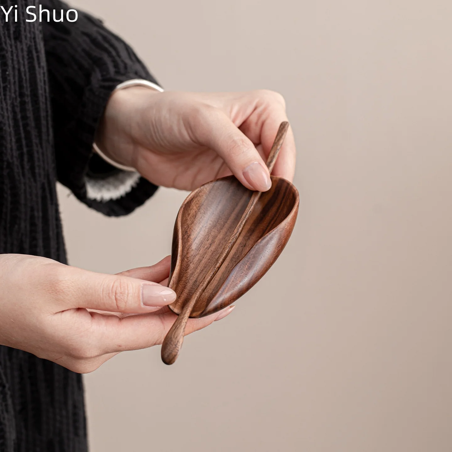 

Деревянная ложка для чая из орехового дерева и деревянный дозатор для чая, деревянный аксессуар для чайной церемонии «Шесть джентльменов», деревянная ложка-«пробуждатель» для чая