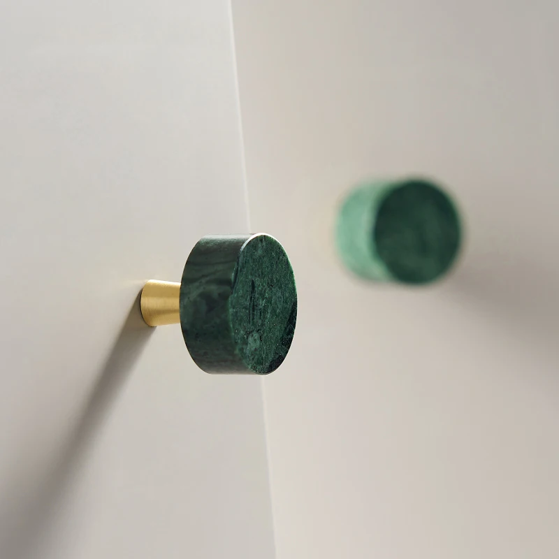 Beicai Brass Marble Crystal Stone Furniture Handles White Green Long Round Pulls Cupboard Wardrobe Dresser Drawer Cabinet Knobs