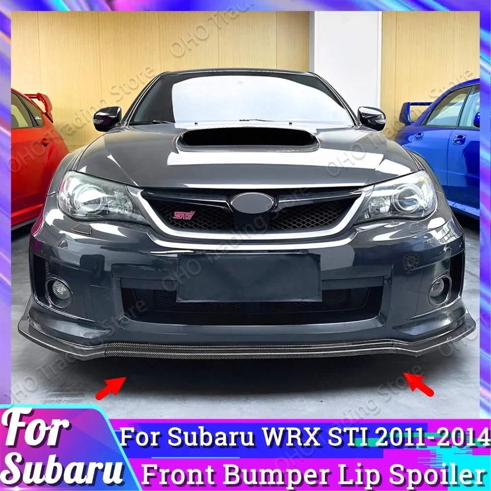 For Subaru WRX STI 2011 2012 2013 2014  Front Bumper Lip Spoiler Splitter Diffuser  Black Body Kits Canard Tuning Accessories