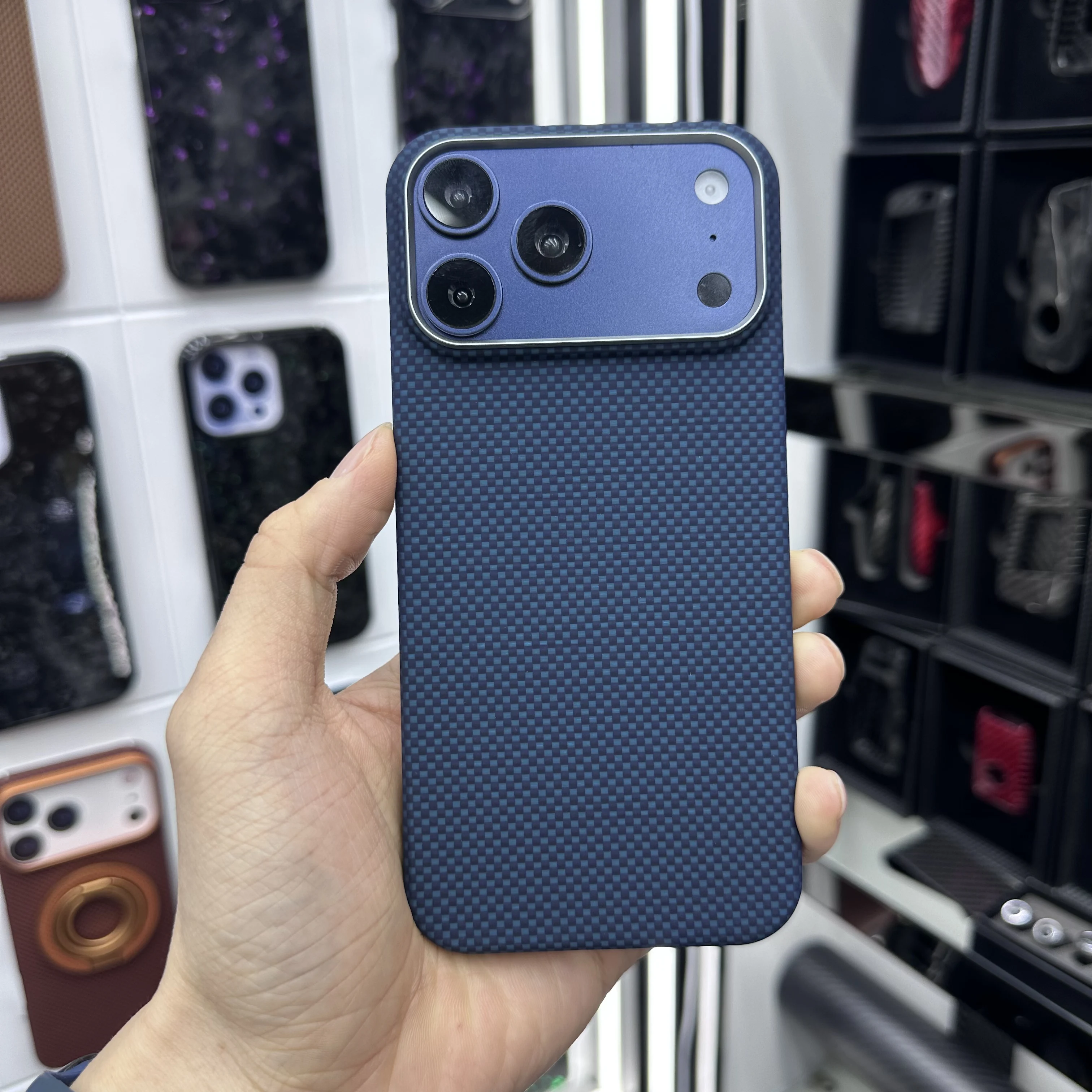 For iPhone 17 Pro/17Pro Max Colorful 1000D Plain Weave Kevlar Aramid Fiber Case Magsafe Cover Ultra Thin Premium Phone Cases