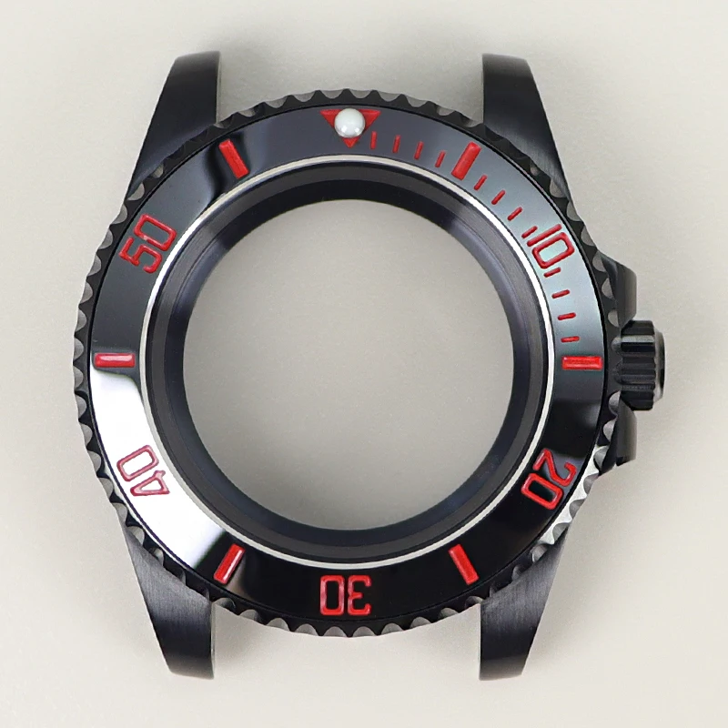 40mm Men's Watch case Sapphire Glass for seiko NH35 NH36 NH34 NH70 Miyota 8215 ETA 2824 Movement Black yacht-master Design Style image 3