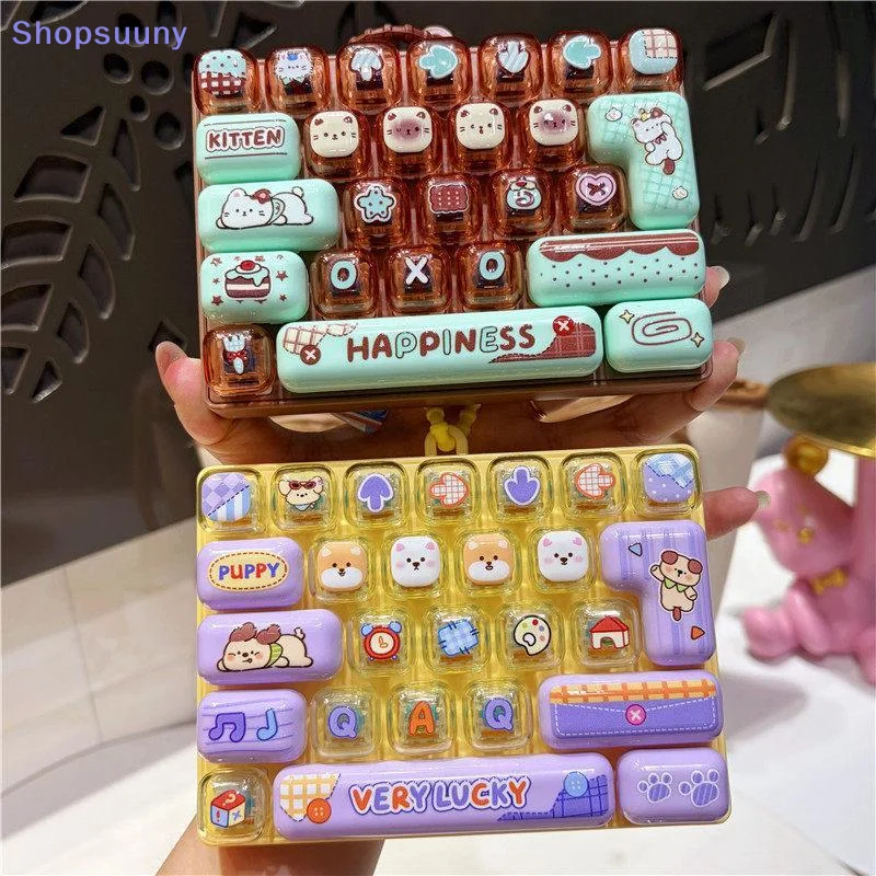 [SU]26 Key Fidget Button Keychain Cute Decompression Toy Bag Hanging Ornament Fun Stress Relief Pendant[SU]
