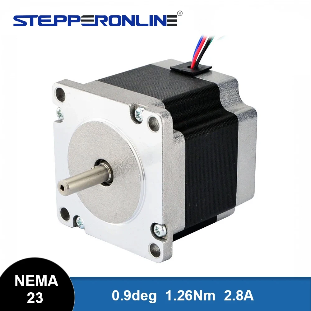 0.9 deg Nema 23 Stepper Motor 1.26Nm(178.4oz.in) 2.8A 57x57x56mm 4 Wires Bipolar 57 Motor for DIY 3D Printer CNC Robot