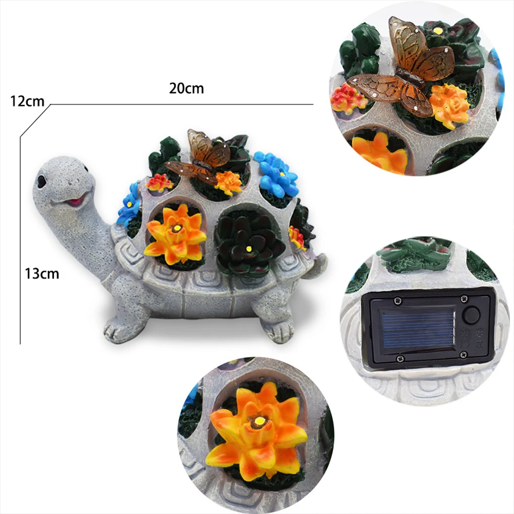 Handicrafts Turtle Garden Ornament With Solar Night Light Outdoor Decor Solar Night Light Ornaments