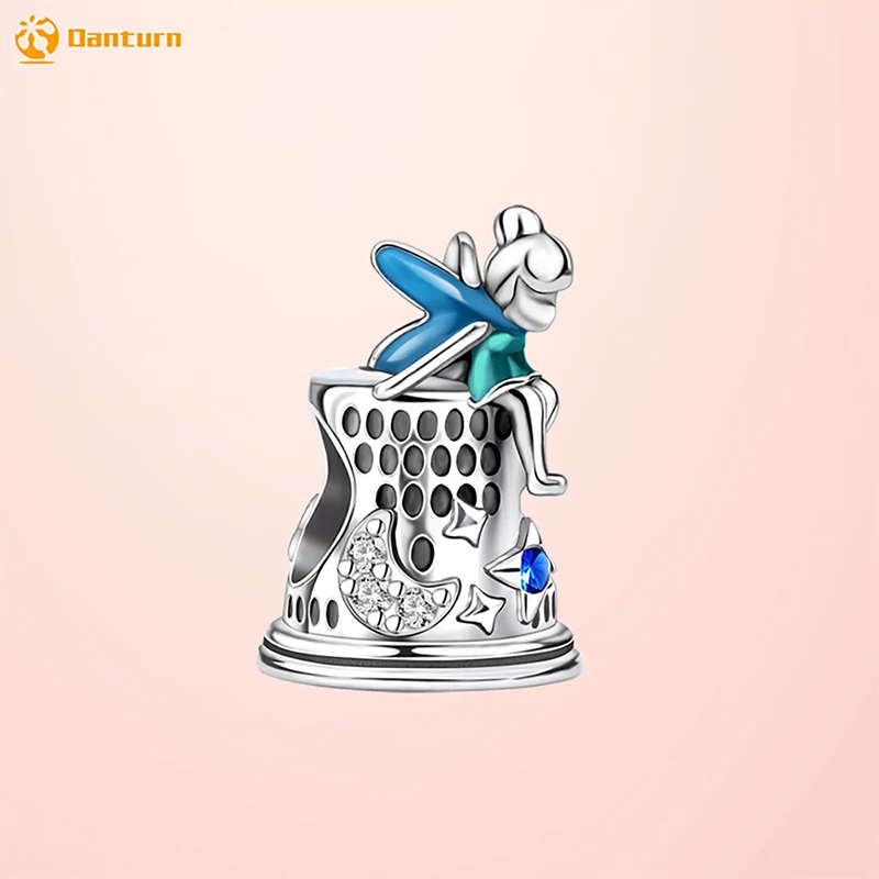 

Danturn 925 Sterling Silver Beads The Flower Fairy on the City Wall Charm fit Snake Chain Bracelet Fashion Women Jewelry Making