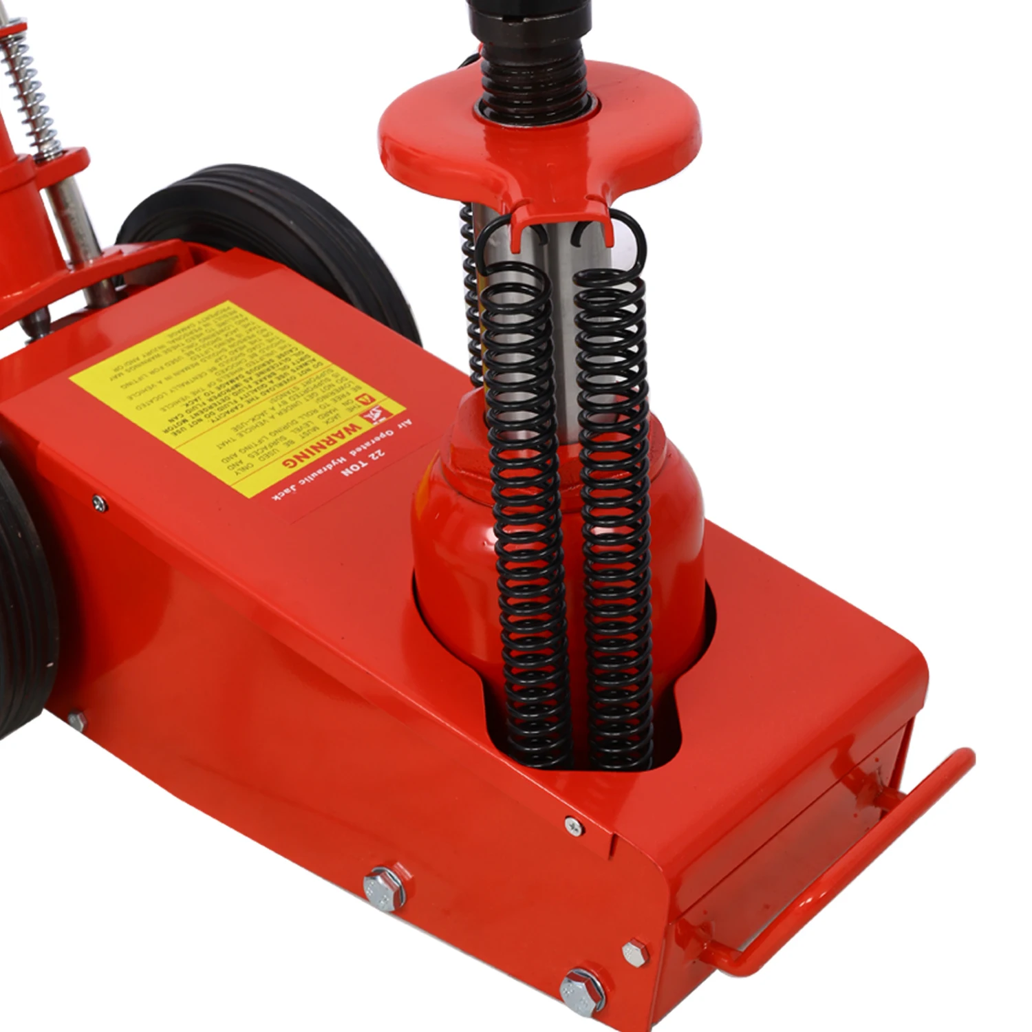 22 Ton Hydraulic Floor Jack Air-Operated Axle Bottle Jack with Extension Saddle Set Wheels, Red