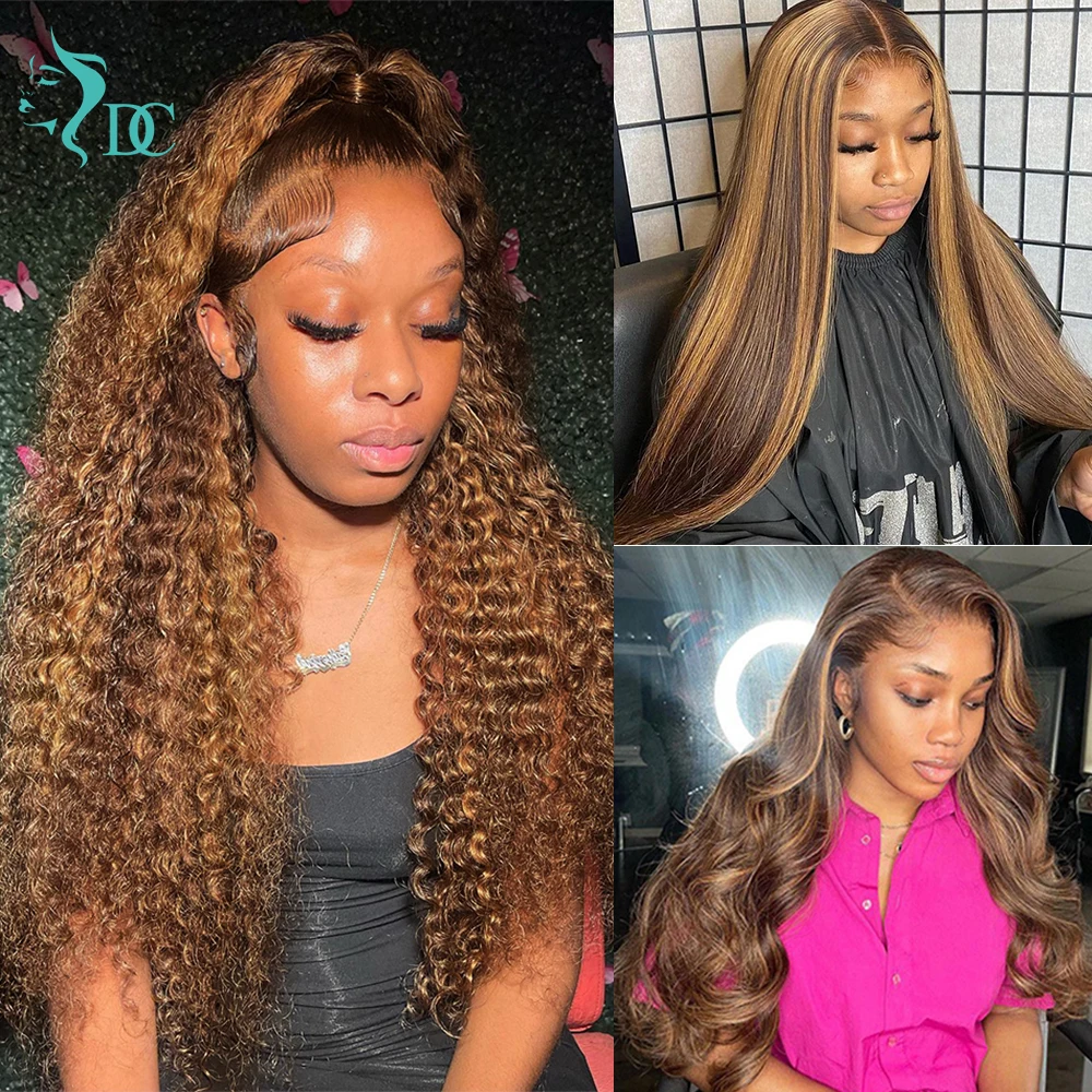 

P4/27 Highlight Wig Human Hair Deep Wave Wig Pre Plucked Transparent 13x4 13x6 Lace Frontal Wigs 4x4 Lace Closure Wig For Women