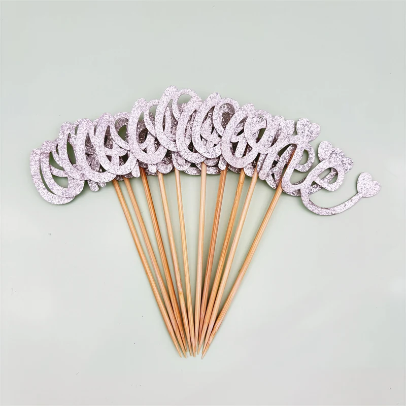10pcs ONE CupCake Topper Kids Oh baby Wild one 1St Happy Birthday Party Cupcake Topper Baby Shower Supplies Baking Decoration