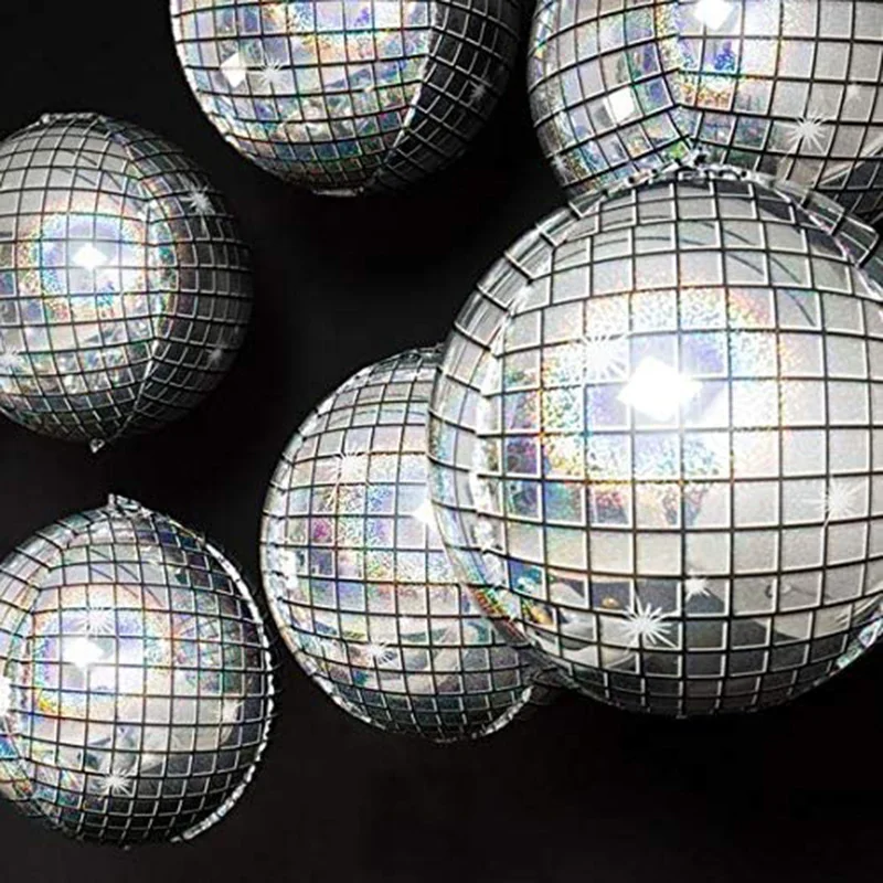 5/1Pcs 22inch 4D Disco Ball Balloons Laser Aluminum Foil Balloons Rainbow Disco Balloons Happy Birthday Party Wedding Decoration