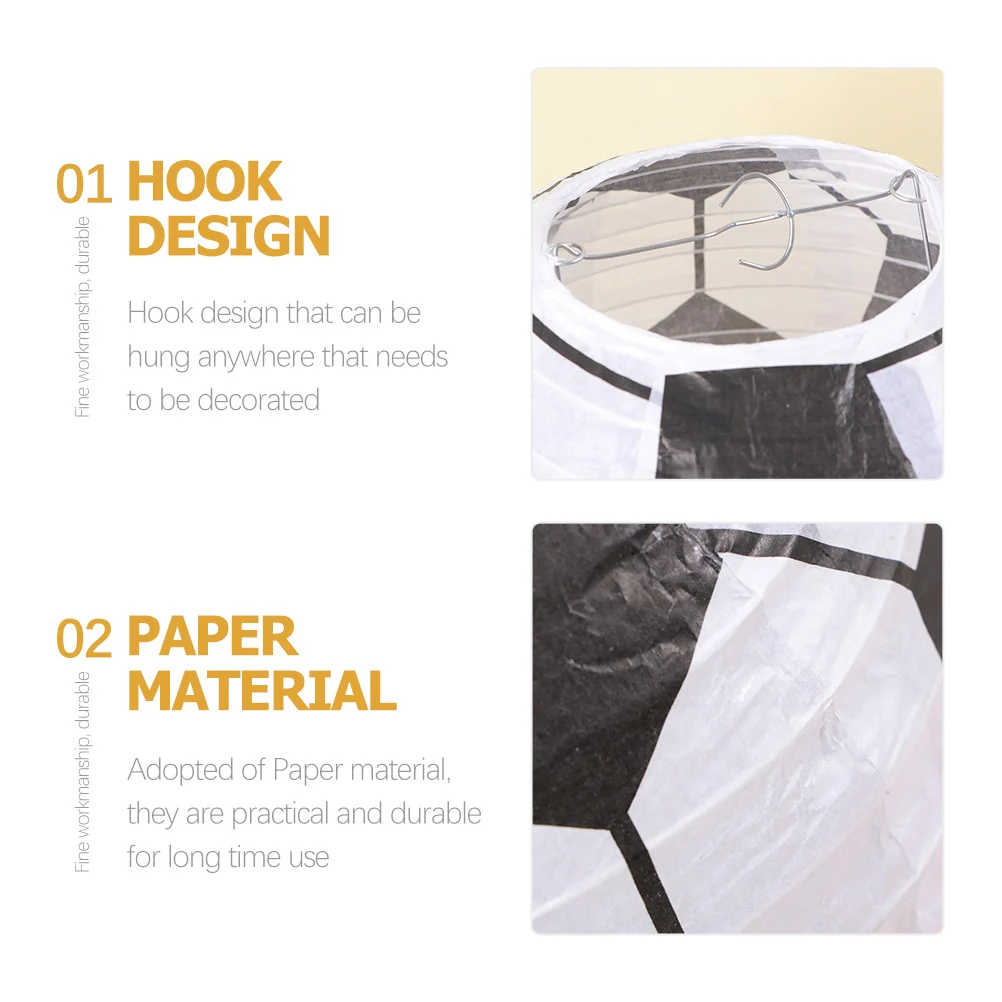 

3Pcs Soccer Paper Lantern Hanging Football Party Decoration Creative Festival Paper Lanterns Hanging Lanterns Festival Lantern