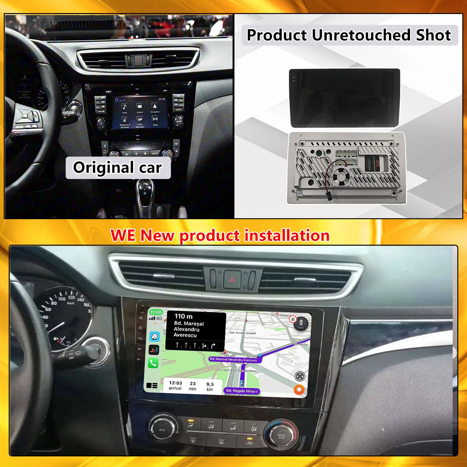 For Nissan Qashqai J11 Rogue 2013-2018 Upgrade Radio Wireless Carplay Car Multimedia Player Screen Android Auto Car Play Mirror