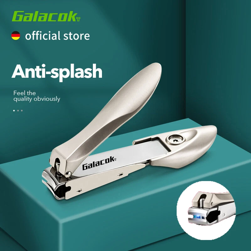 

【Anti-Splash Design】Professional Stainless Steel Nail Clippers - Bionics Manicure Tool with Ergonomic Handle for Home Travel Use