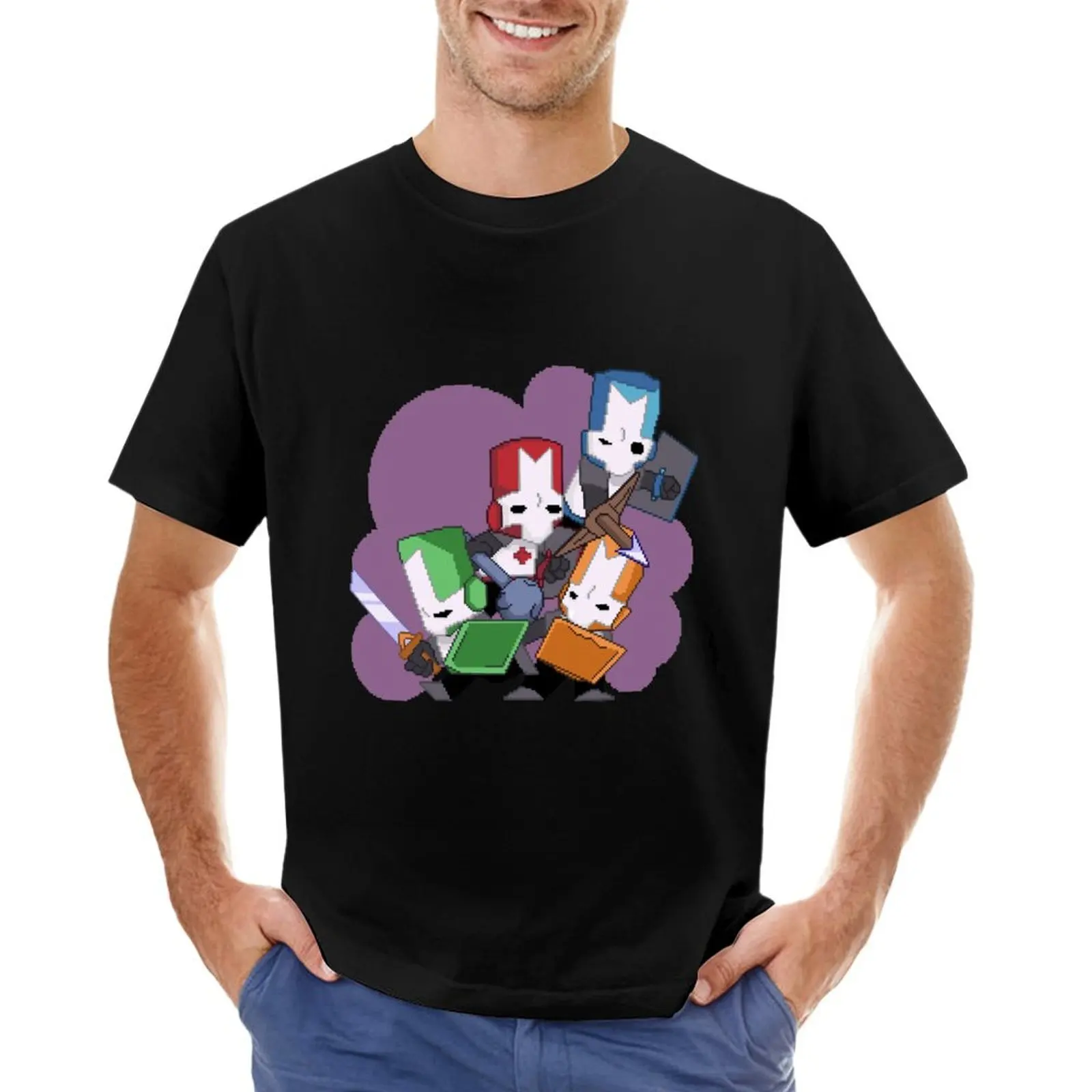 

Castle Crashers Pixelart T-Shirt anime tshirt animal prinfor boys customizeds blacks t shirts for men graphic