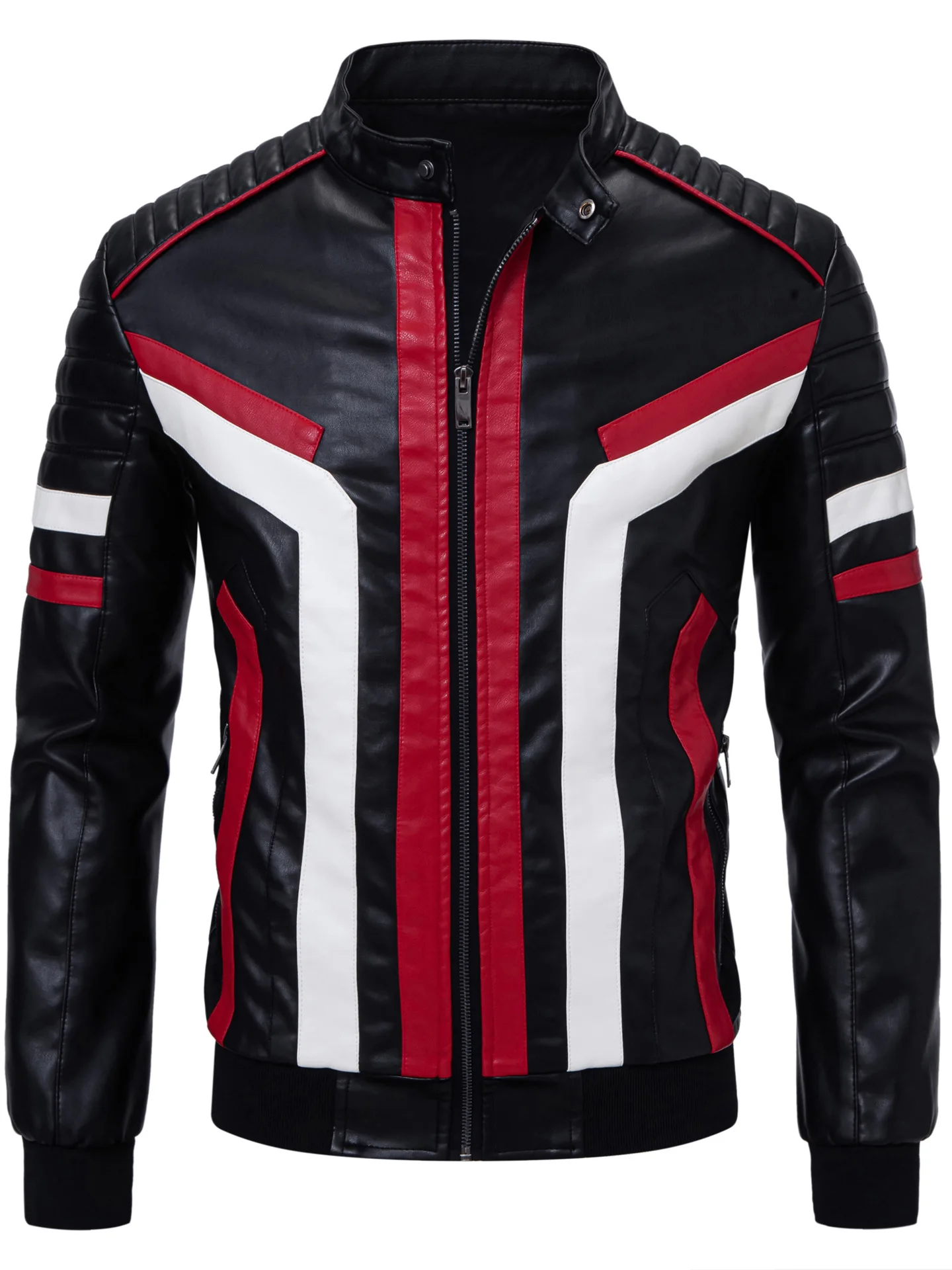 

Spring Autumn Mens Leather Jacket High-quality Male Stand Collar Fashiona Slim Fit Zipper Motorcycle Coats Eur 3XL Men Clothing