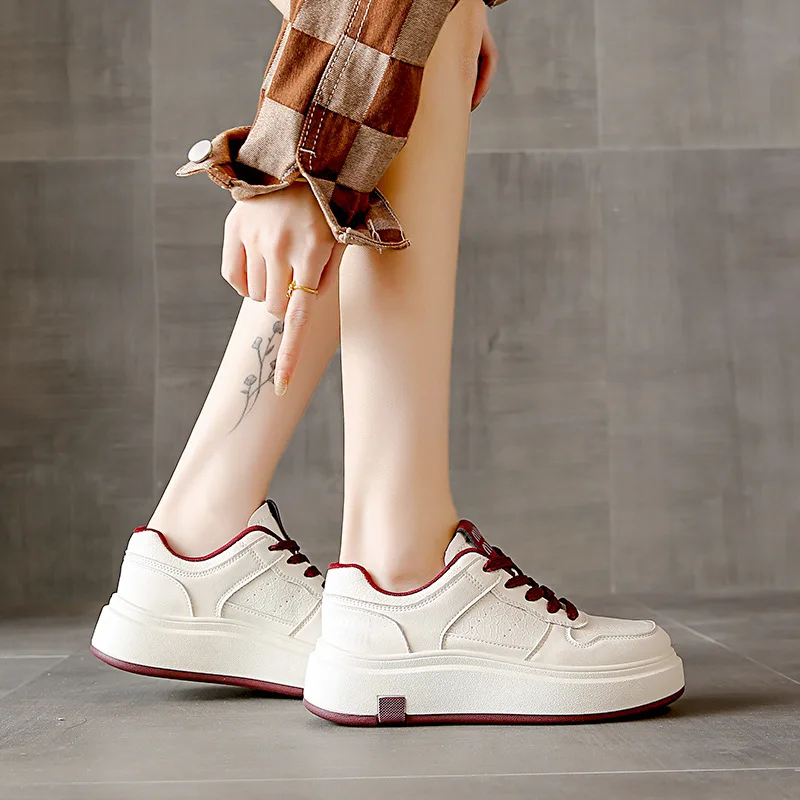 

Thick-Soled White Platform Shoes New Korean Style Internet Celebrity Casual Student Sneakers for Women Trendy
