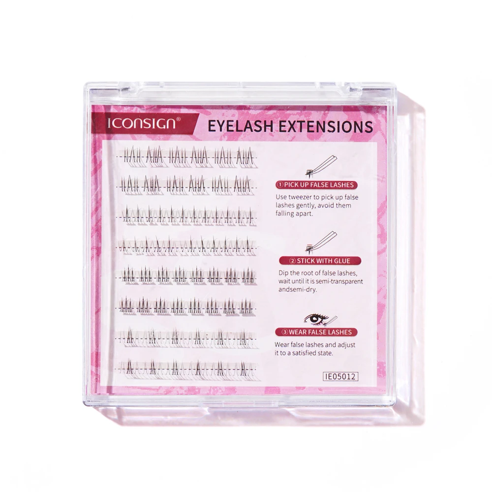 Iconsign macio natural preto inferior cílios iniciante amigável super fino banda cílios postiços usar confortável extensão de cílios
