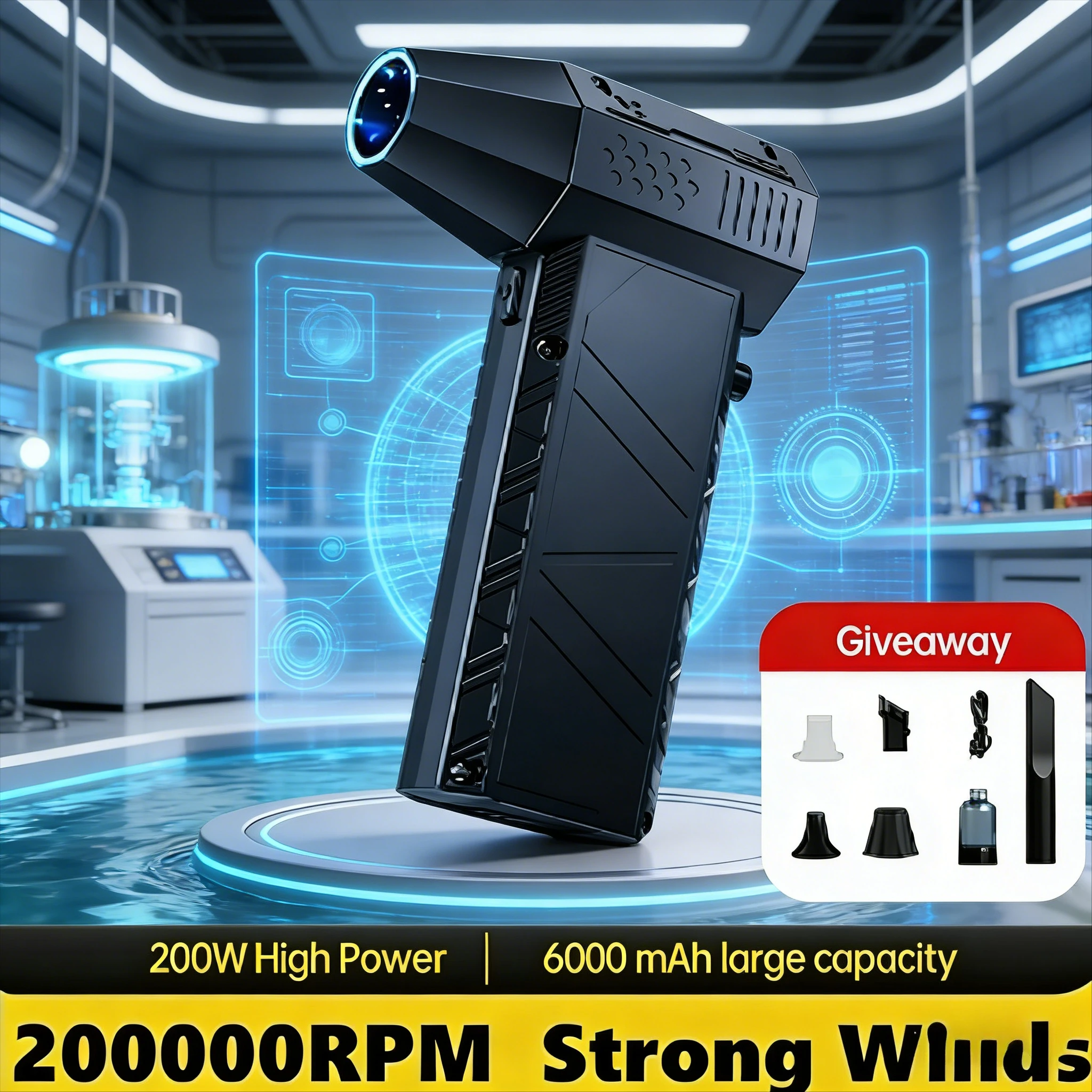 

✨ Вентилятор Type-C 200000 об/мин, 53 м/с | Вертикальный пылесос-воздуходувка X6 2-в-1