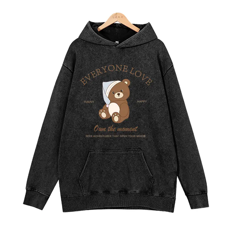 

American fashion brand cute animal round neck sweatshirt for women 2024 Spring and Autumn cotton women hooded sweatshirt