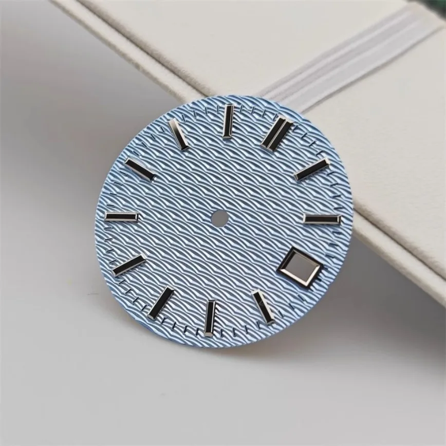 Quadrante NH35 28,5 mm Ocean Wave GS quadrante blu bianco nero non luminoso per movimento NH35/NH36 accessori per orologi quadranti per orologi