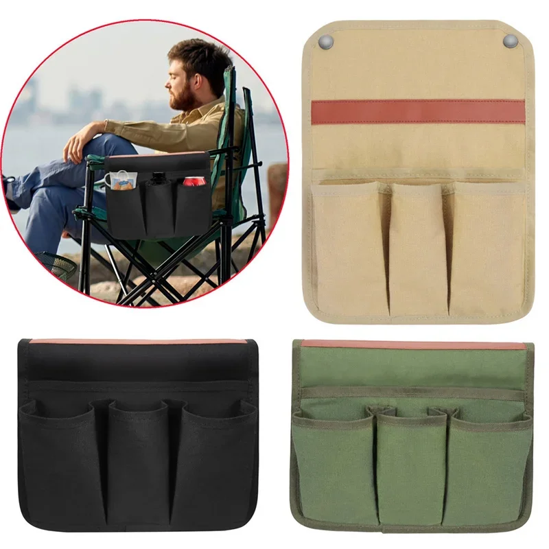 Camping Chair Armrest Storage Bag Side Pocket Pouch Bag Folding Chair Organizer for Outdoor Picnic Fishing Bag Camping Gear