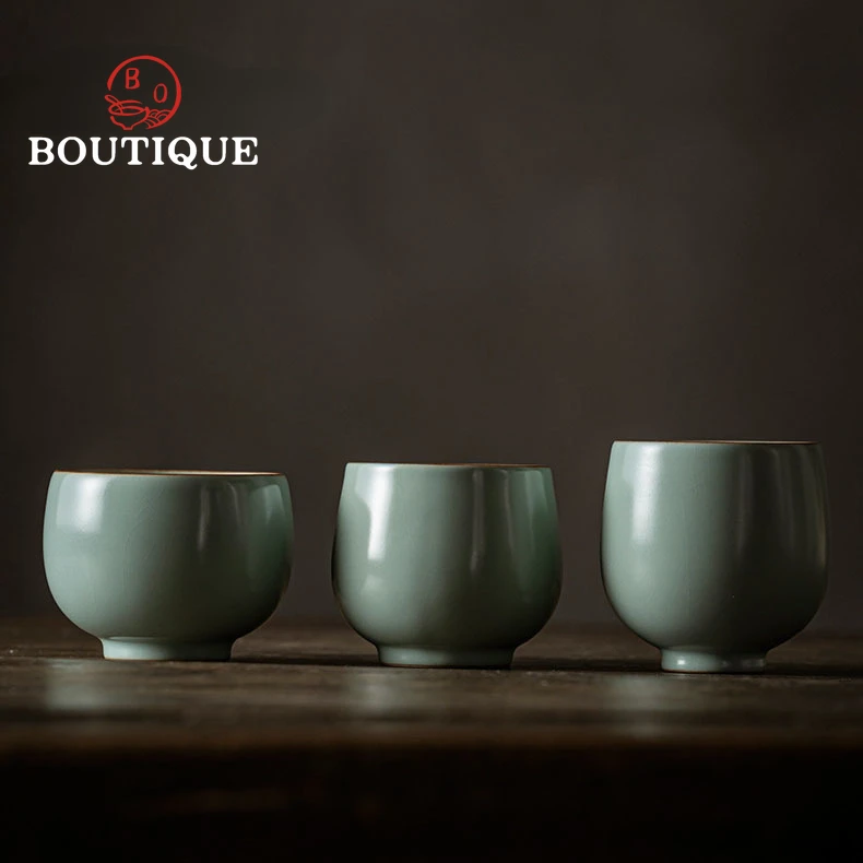 

Керамическая чайная чашка ручной работы Ru, бытовая кофейная чашка, китайская Лазурная фарфоровая чайная чаша, чайный набор, аксессуары, портативная чашка Master