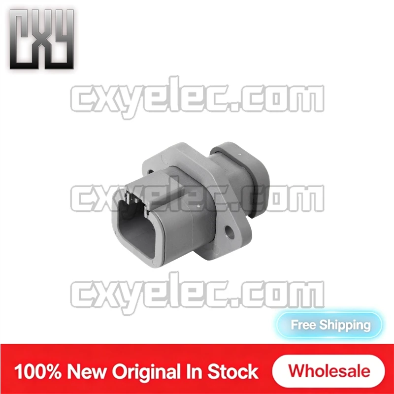 DTP04-4P-LE07 4Pin Male Connector Housing With Flange Cap 2x2 6.7mm Waterproof Gray 2.4mm 25A High Current For Car Truck  Power