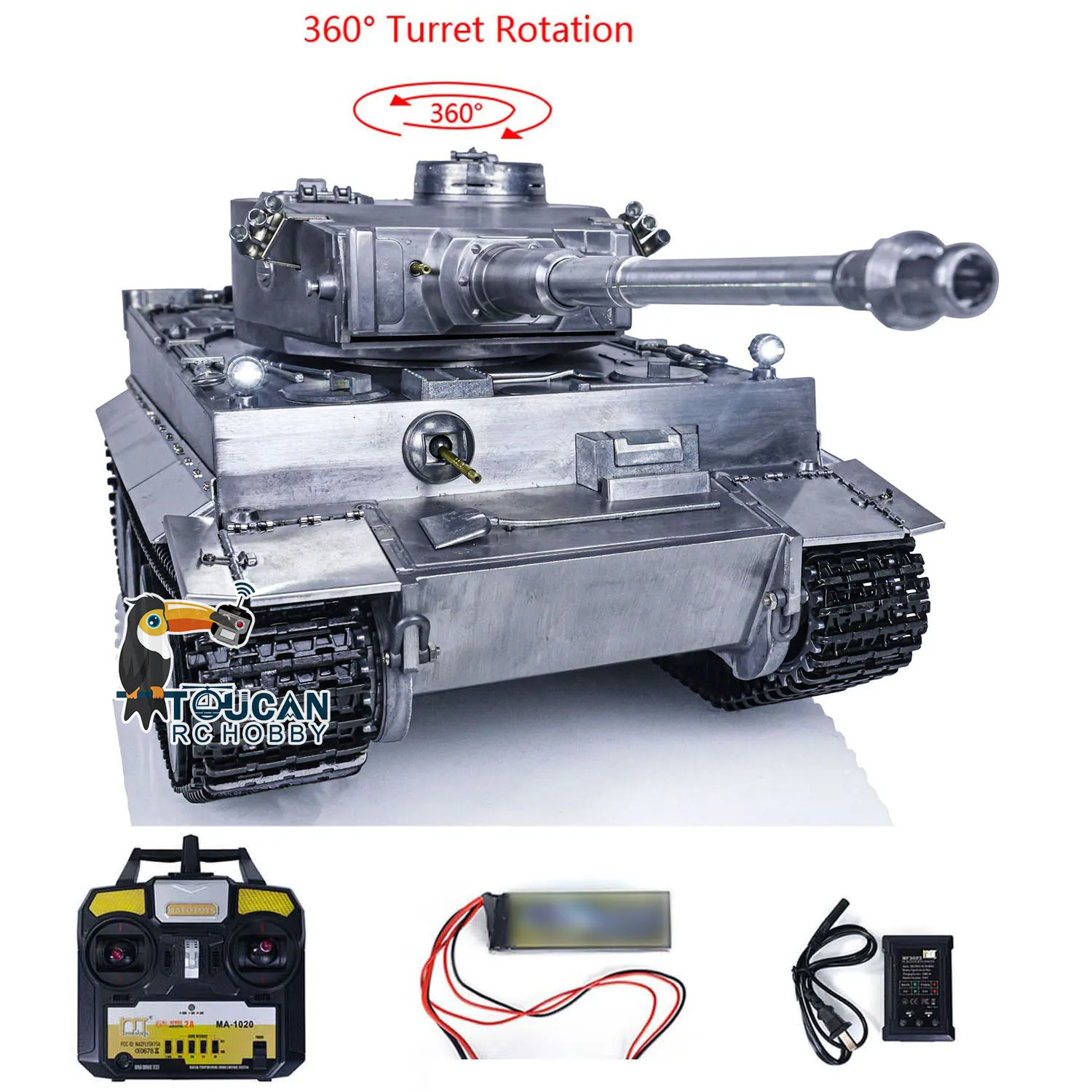 Mato 1/16 Scale RC Metal Tank German Tiger I Infrared Version KIT/RTR Radio Control Tanks Model Metallic Color 1220 Toys TH00644