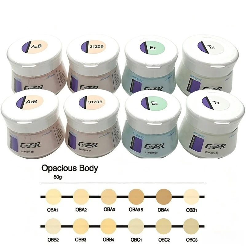 Noritake CZR 50g Porcelain Powder Opacious Body Zirconia Body Dentine Enamel Translucent Powder Dental Lab Materials OBA1-OBD4