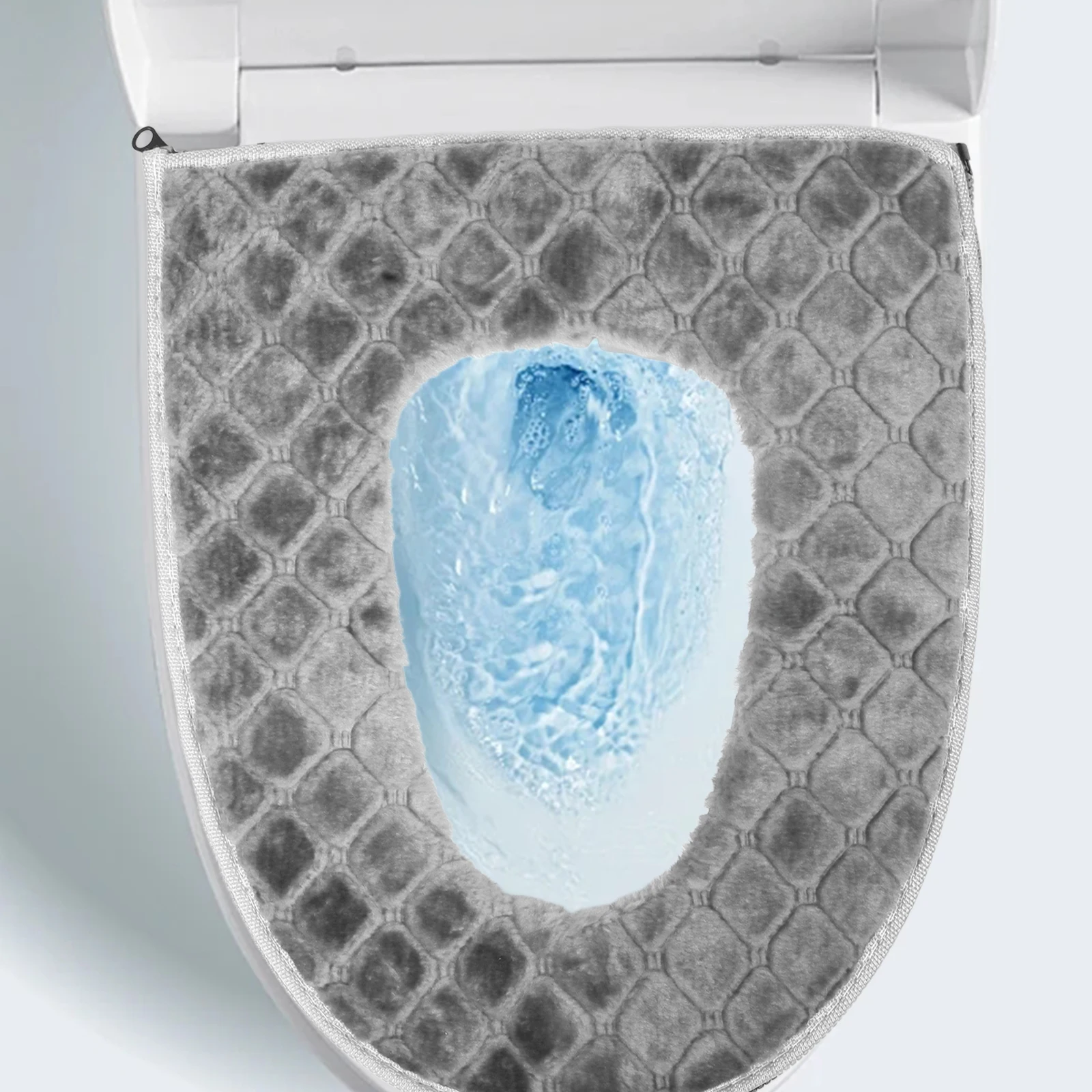 

Heated Toilet Seat Pad USB Powered Grid Pattern Seat Cover Fast Heating Reusable Washable Comfortable Winter Bathroom Accessory